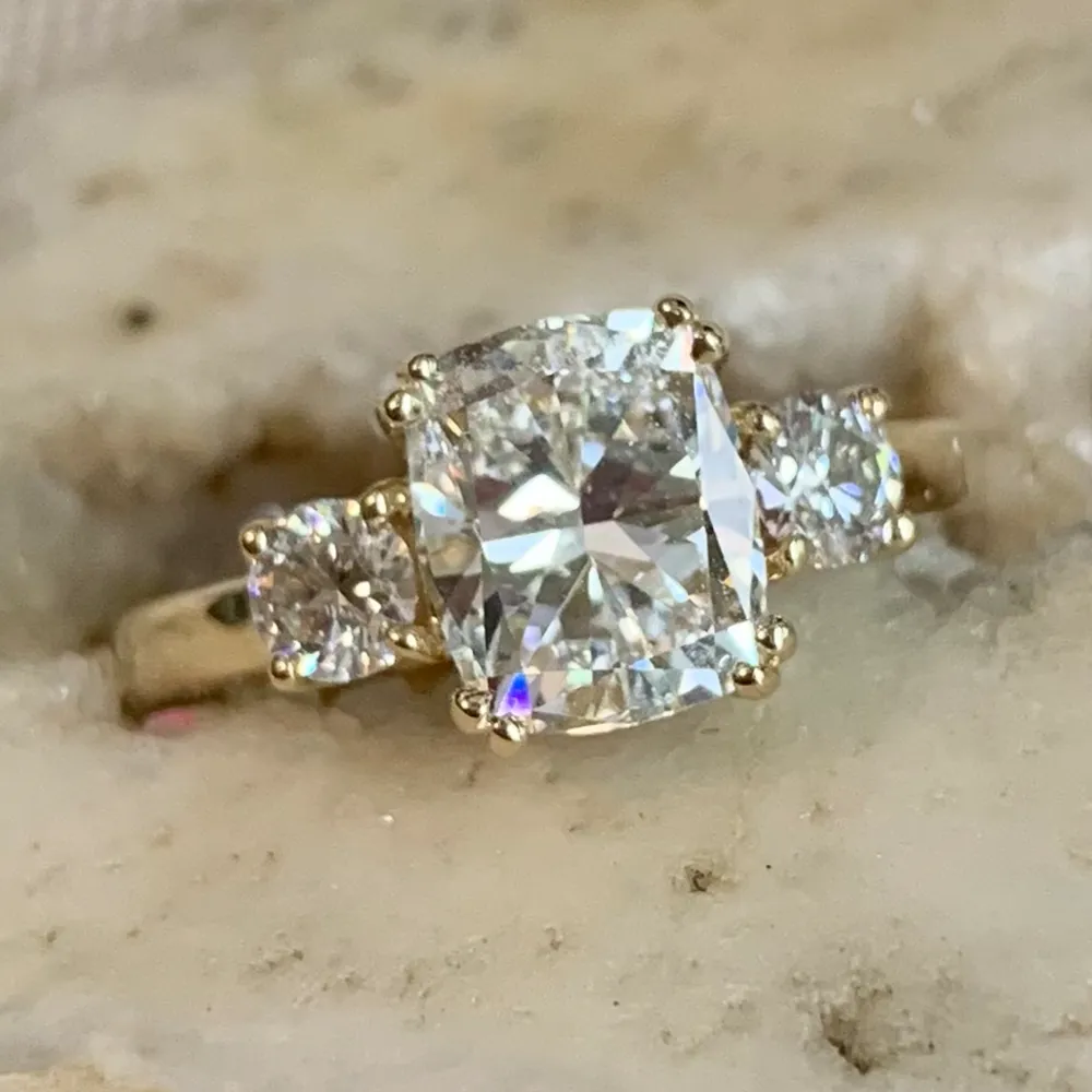 Cushion-Cut Diamond Three-Stone