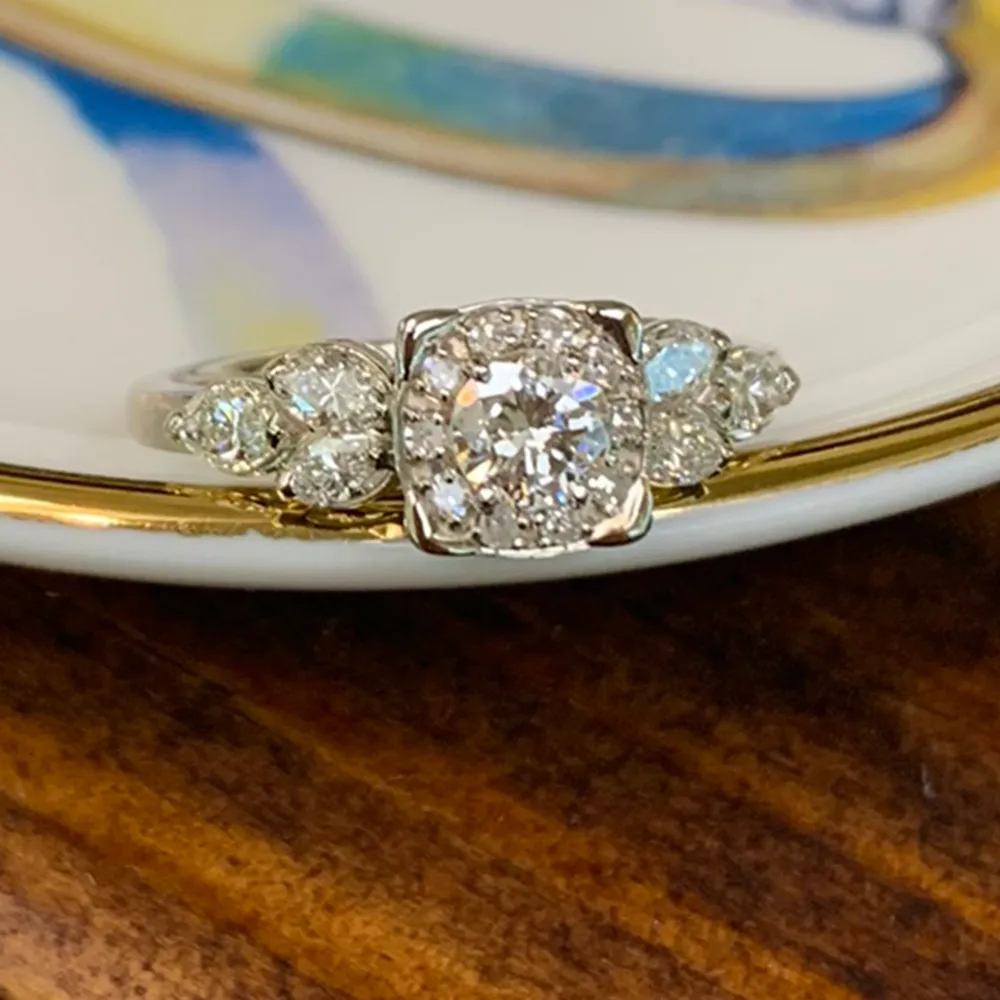 Cushion Diamond Halo Ring
